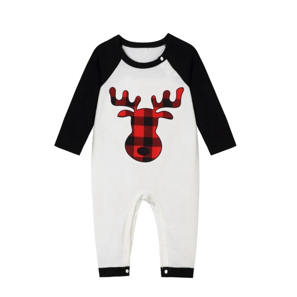 NWT Plaid Reindeer Baby Onesie 3-6 months